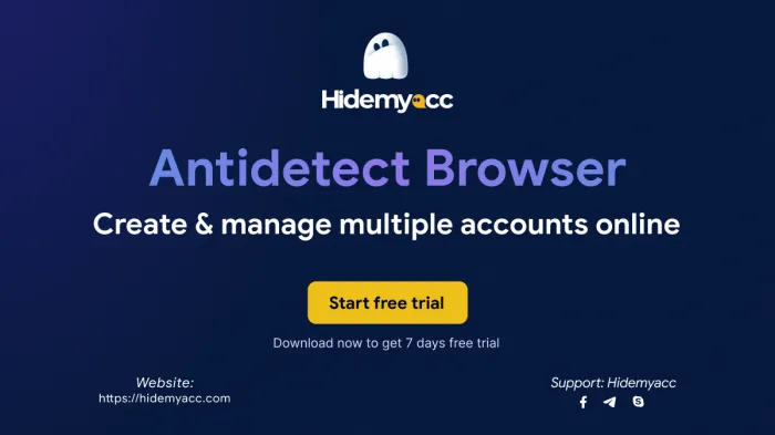 HIDEMYACC Antidetect Browser